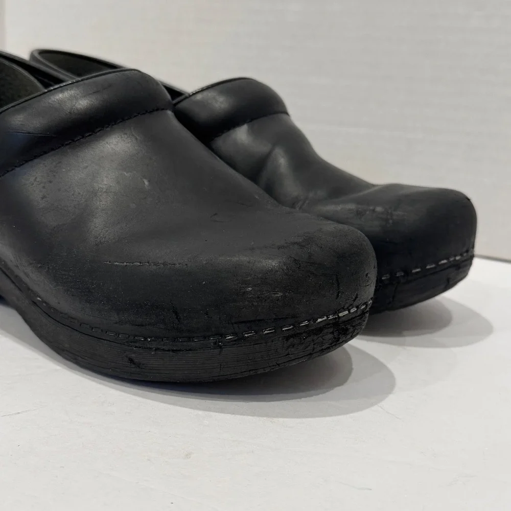 Dansko XP 2.0 ALL Black Leather Clogs Nursing Shoes Mens 7 Womens 9.5-10 EU 40 - Picture 4 of 10